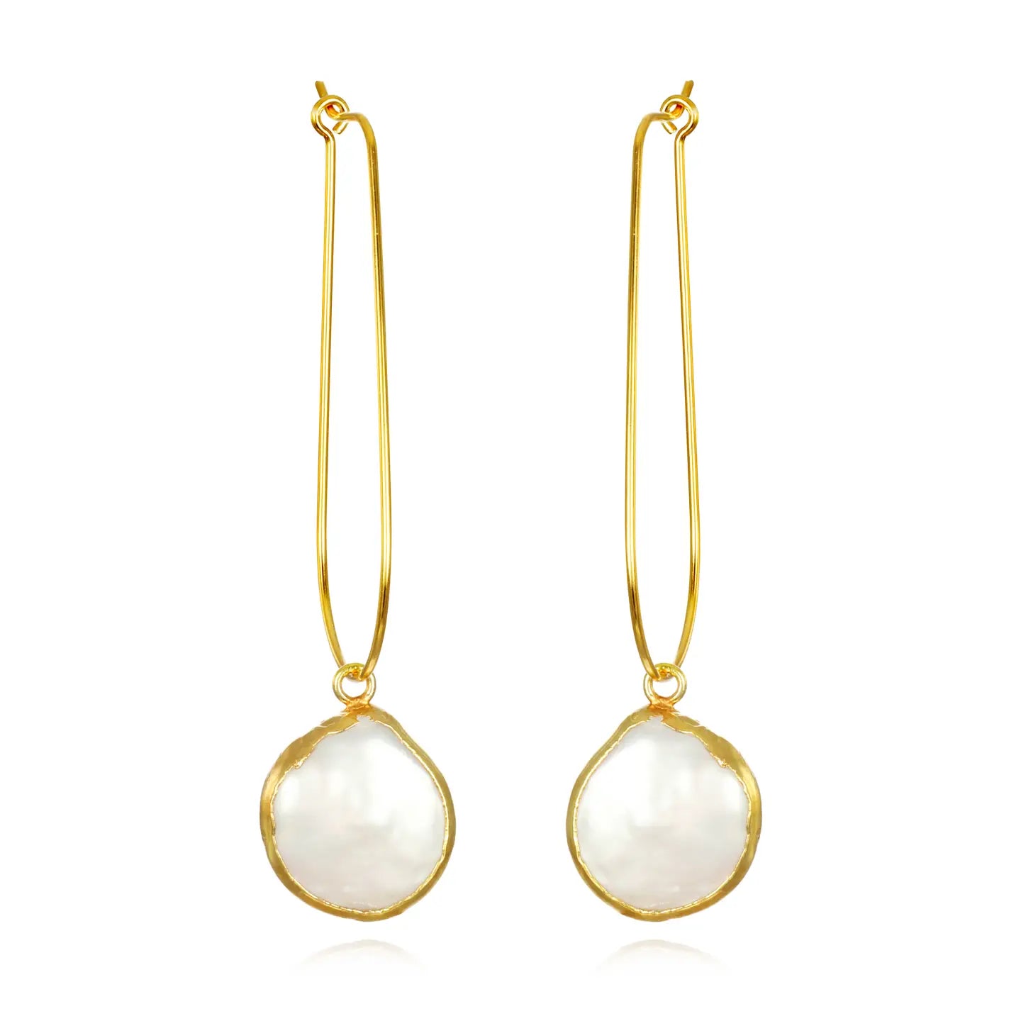 Teardrop Pearl Hoops