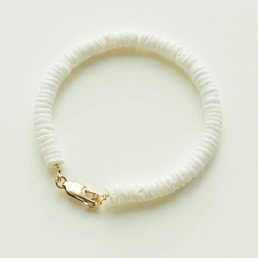Amelie - Beachy White Beaded Bracelet