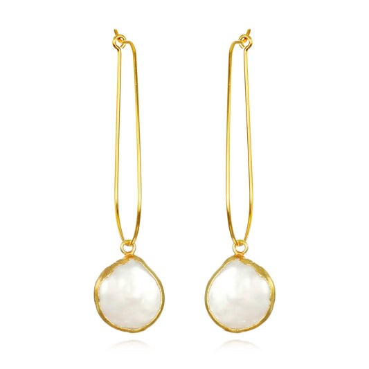 Teardrop Pearl Hoops